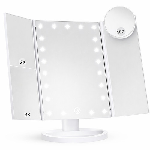 Trifold makeup mirror - trifold, with